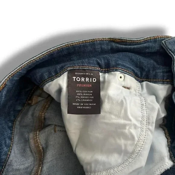 Torrid Premium Jeans Women's Plus 18R Blue Jeggings Distressed High Rise Curvy - Picture 11 of 16